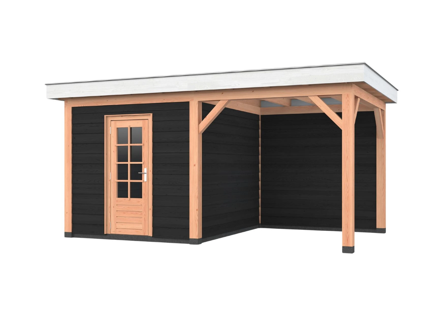 Douglas overkapping, 500 x 300, met schuur en achterwand, Westwood Holland - Afbeelding 2